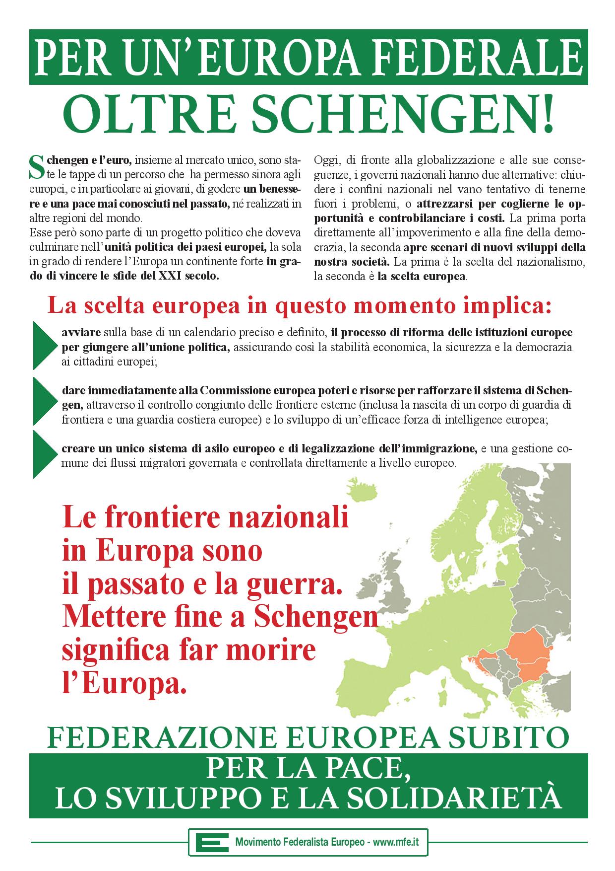 Volantino oltre Schengen